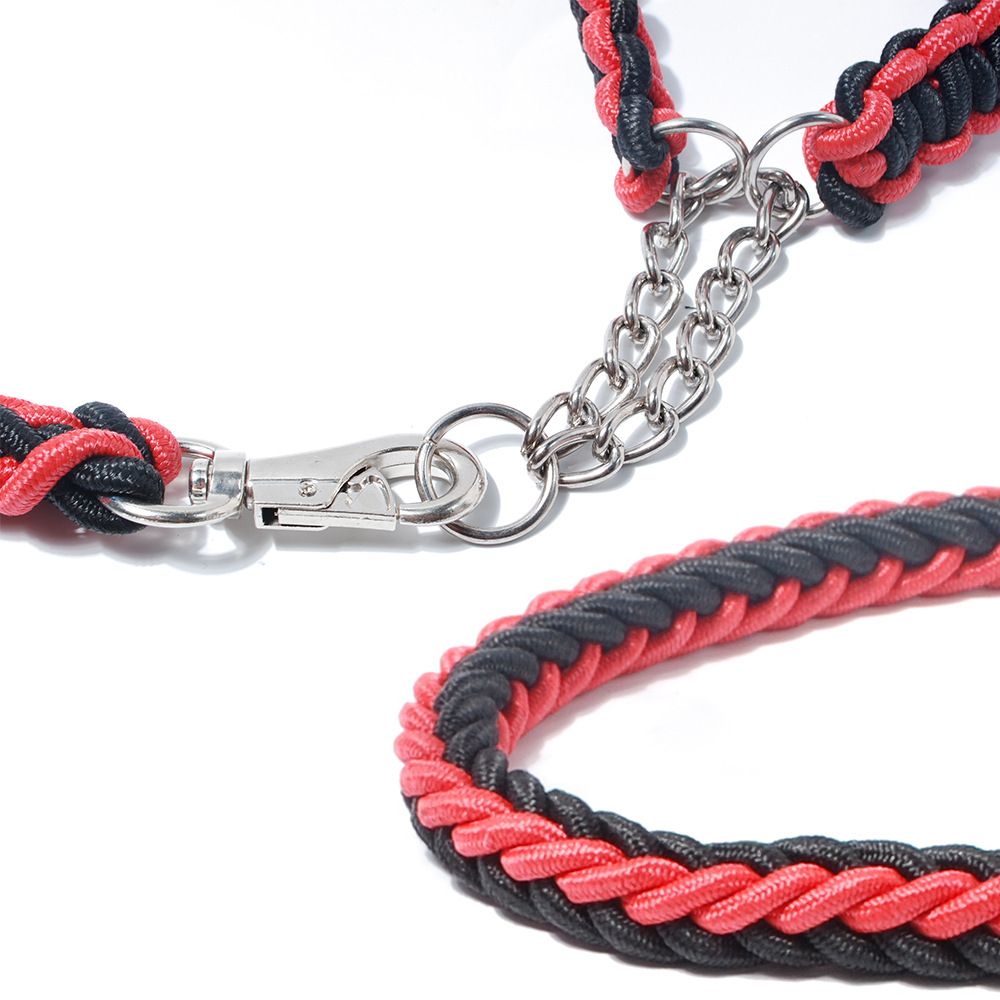Dog Leash Nylon Hand Woven 1.5cm Red and Black — image 2