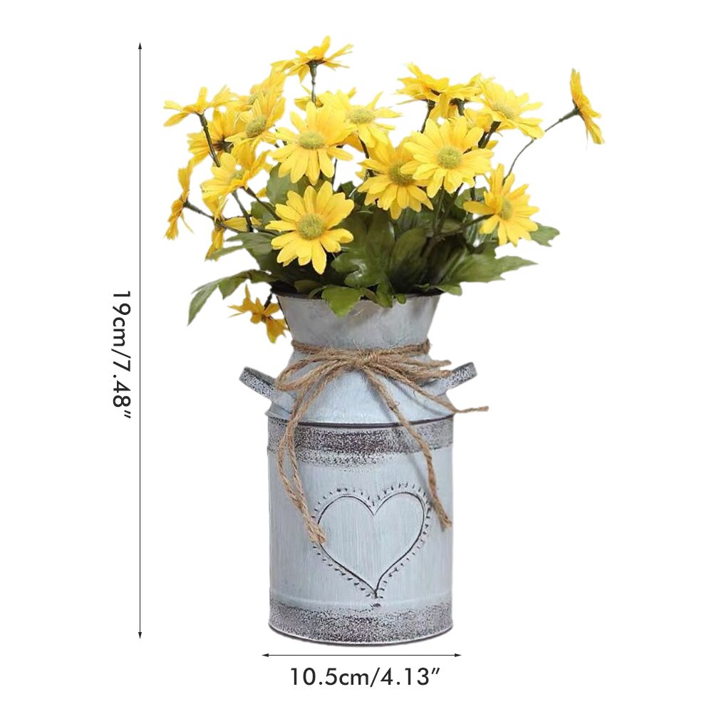 Vintage Flower Pot Iron Flower Pot Rustic Flower Bucket Metal Bucket Decorative Vase Pot for Garden Living Room Table Decoration — image 2