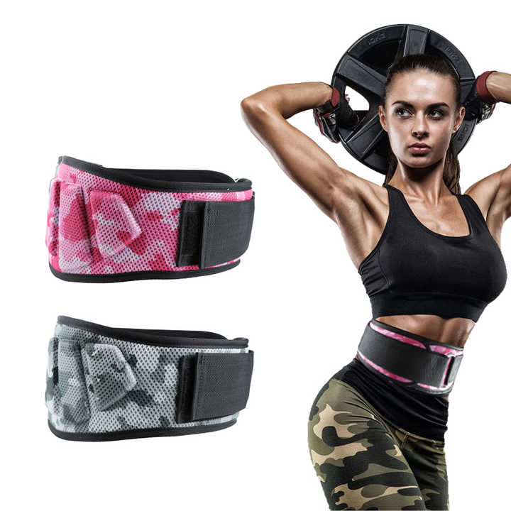 Size L Pink Camouflage Camo Weightlifting Belt - EVA Nylon Gym Belt for Squats, Deadlifts & Lumbar Support โ image 3