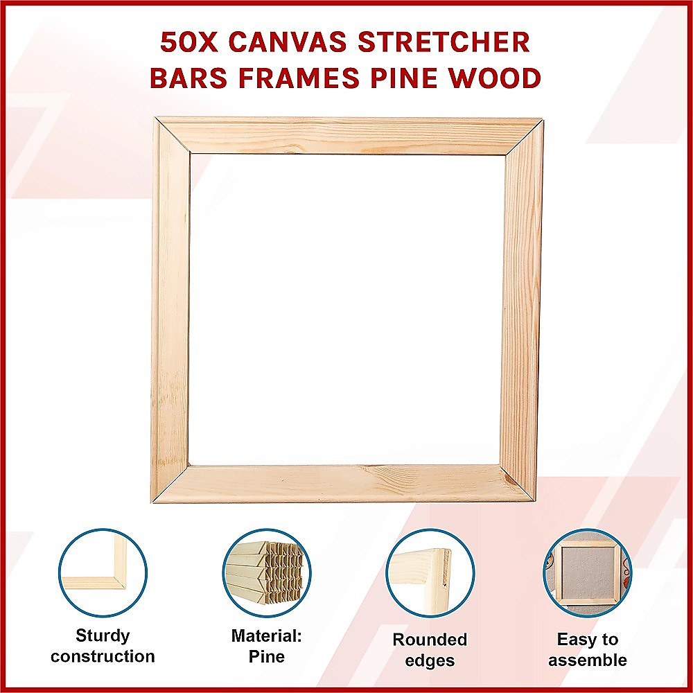 50x Canvas Stretcher Bars Frames Pine Wood — image 3