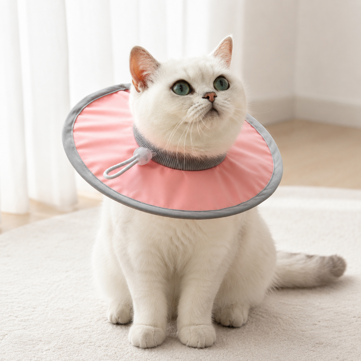 Pure Pink Soft Waterproof Elizabethan Collar for Cats & Dogs S Size - Adjustable Anti-Licking Recovery Cone After Surgery โ image 3