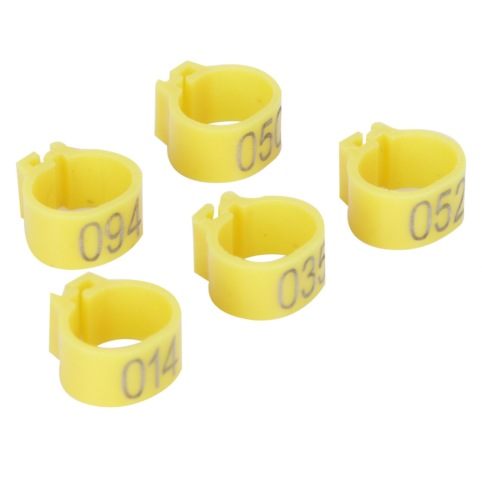 100Pcs Bird Foot Rings Bands 10mm 001-100 Numbered Pigeons Identify Clip Poultry SupplyYellow — image 4