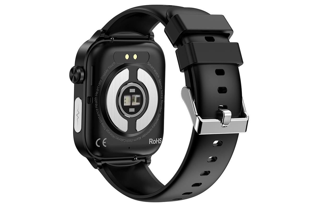 Smart Watch 1.96-Inch ECG Fitness Tracker with Heart Rate Blood Oxygen Blood Glucose Uric Acid and Blood Lipid 100 Sports Modes Activity Tracker-Black — image 2