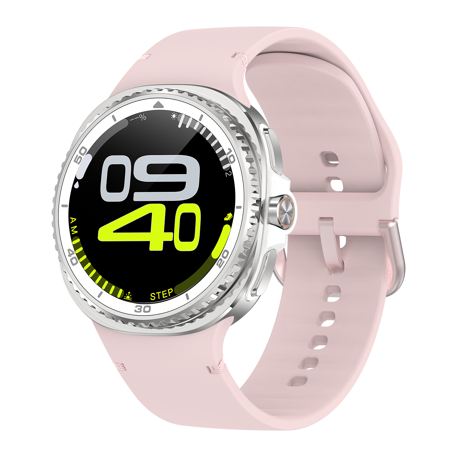 Watch8Classic-SU02 Smart Watch, Full Touch Screen Silicone Sports Wrist Watch for Men Women,Pink