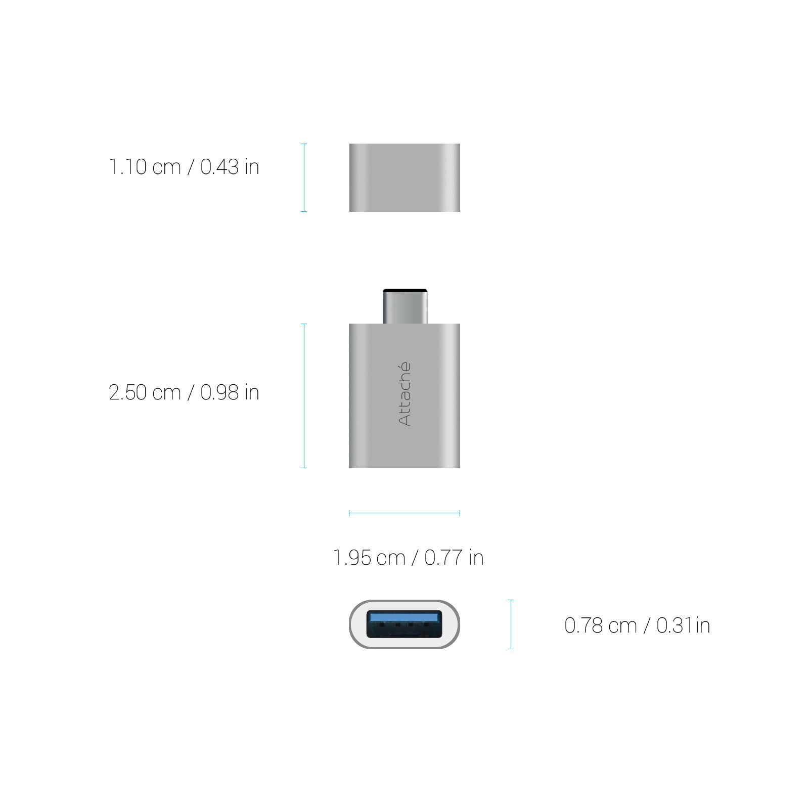 mbeat attache Aluminum USB 3.1/3.0 to USB Type C Adaptor โ image 5