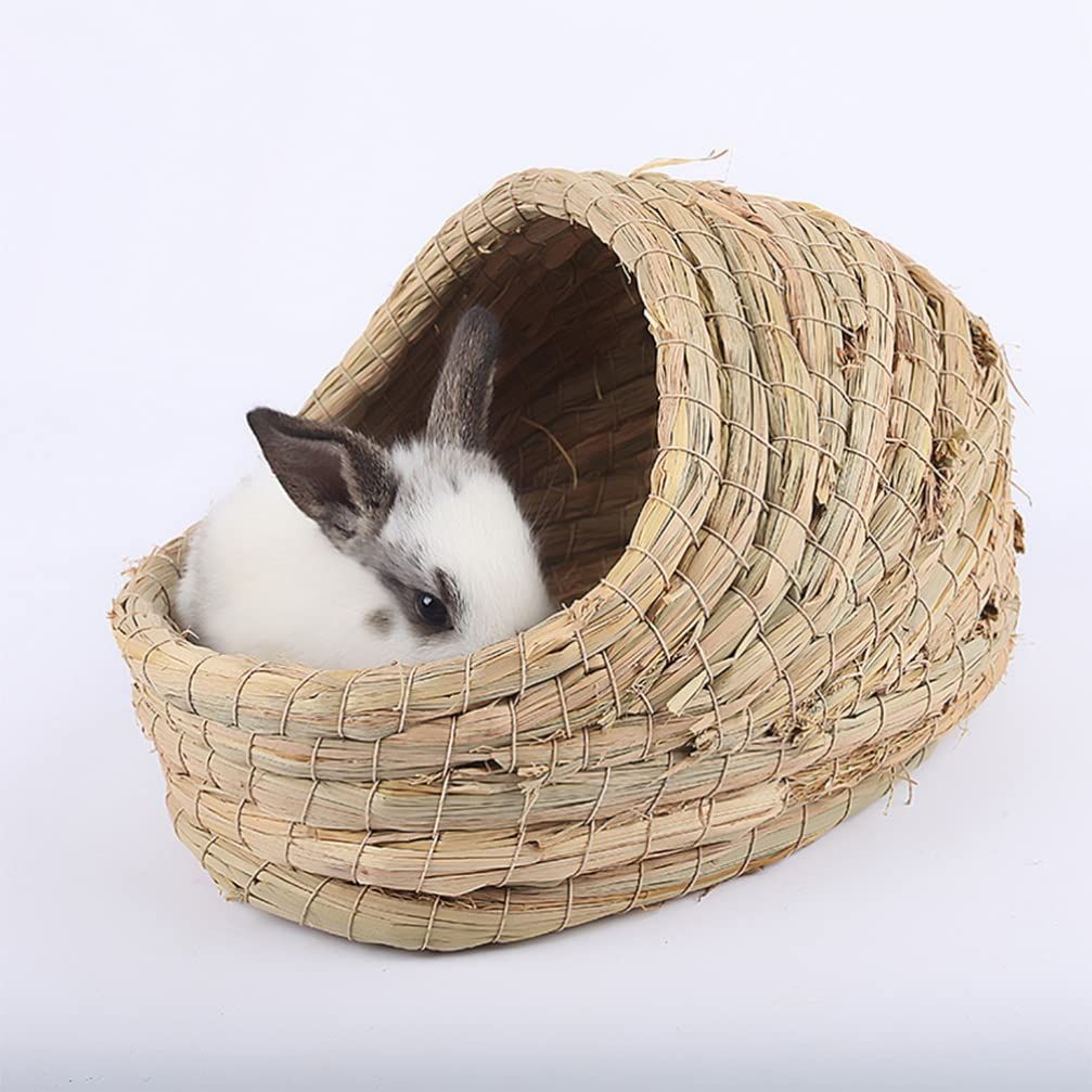 Rabbit grass bed, rabbit woven hay bed, natural handmade grass house for small pets, suitable for Totoro, guinea pigs, hedgehogs, rats（mini version） — image 4