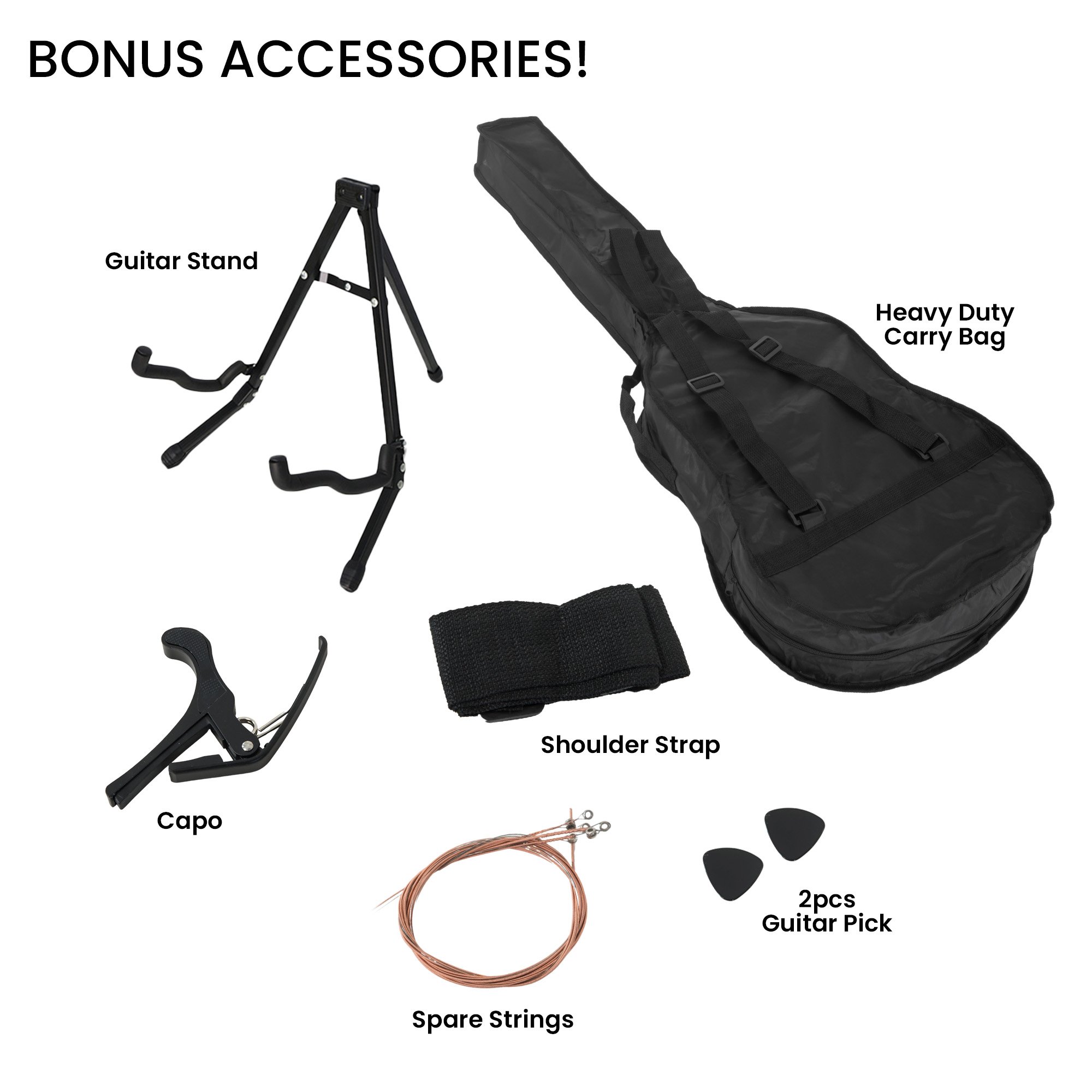 Karrera 38in Pro Cutaway Acoustic Guitar with Bag Strings - Sun Burst โ image 6