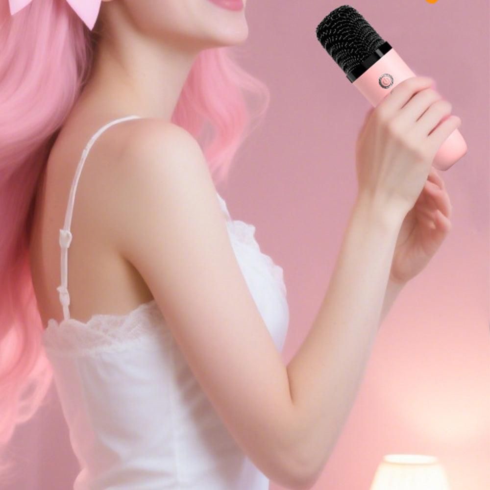 Mini Karaoke Machine - Portable MP3 Player with 2 Wireless Mics Toys & Gifts Pink — image 2