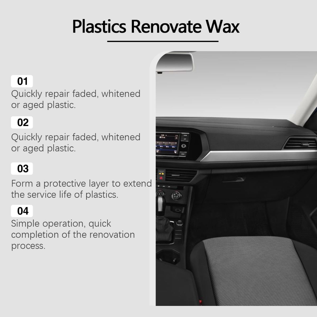 Car Plastic Renovate Wax Australian Car Care Plastic Restoration Wax Car Trim - White - Size 100g-2pcs — image 4