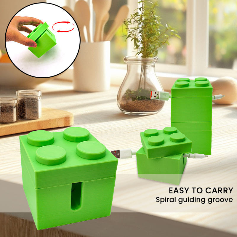 Playful Building Block Desk Cable Holder - Creative Cord Organizer Tidy, 2-Pack โ image 4