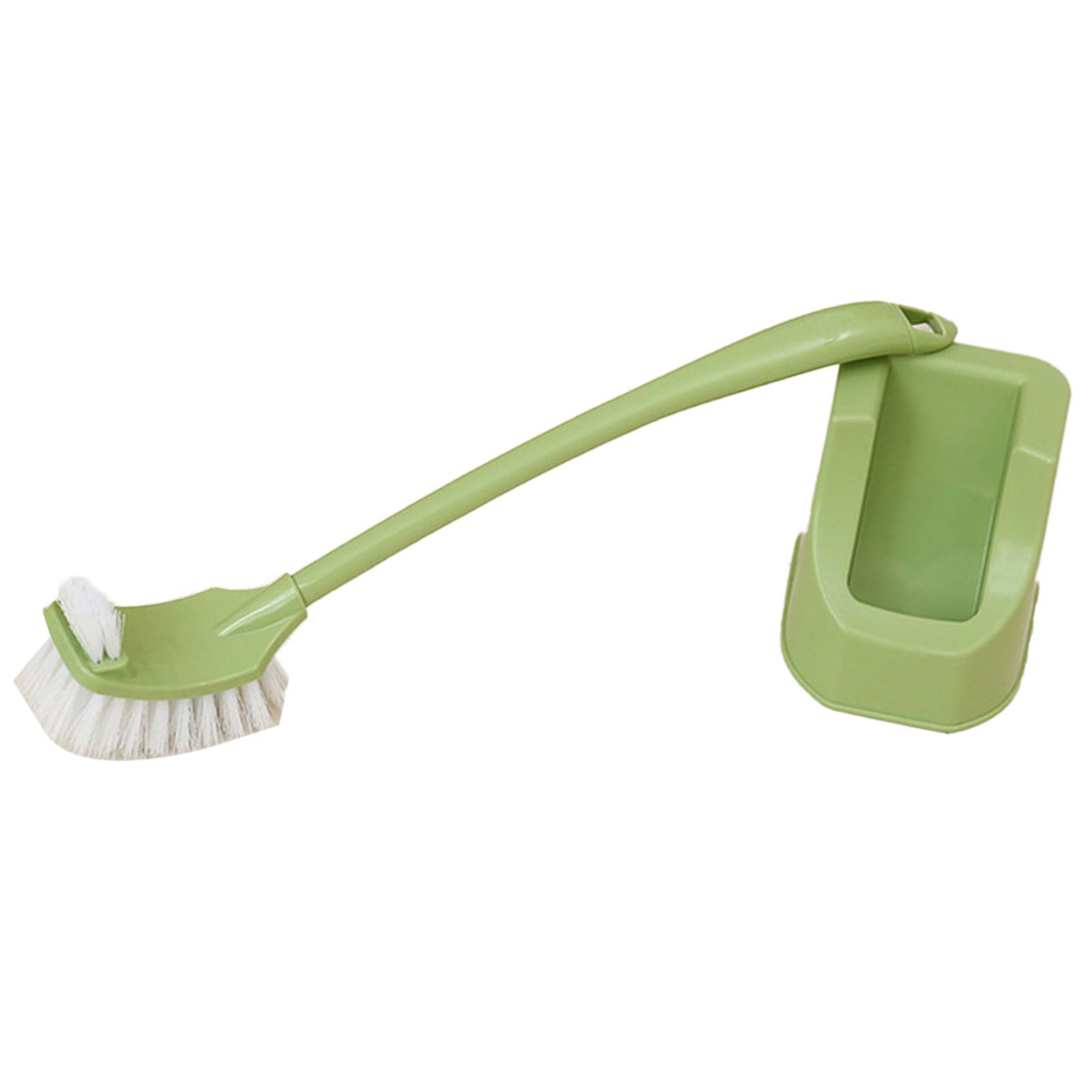 Toilet Brush Set Plastic Double Sided Brush Head Toilet Scrubber Holder Set for Home Hotel Bedroom Green โ image 3