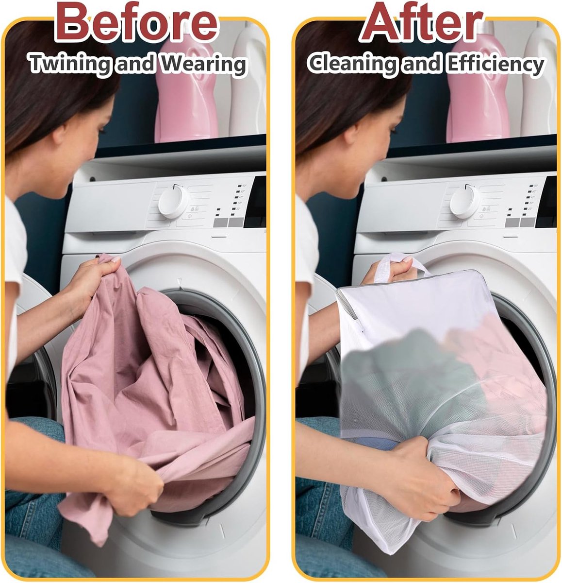 Laundry Bags 2 Pieces - Laundry Bags - Laundry Nets - Laundry Bags with Zippers - Protect Your Laundry and Washing Machine - 50x40x10 Cm - Large Laundry Net — image 4