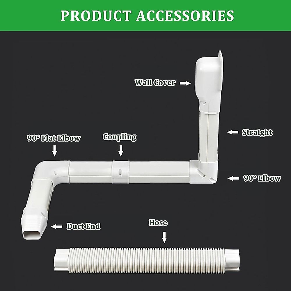4.8m Mini Split AC Line Set Cover Kit PVC Duct for Central Air Conditioner Installation โ image 6