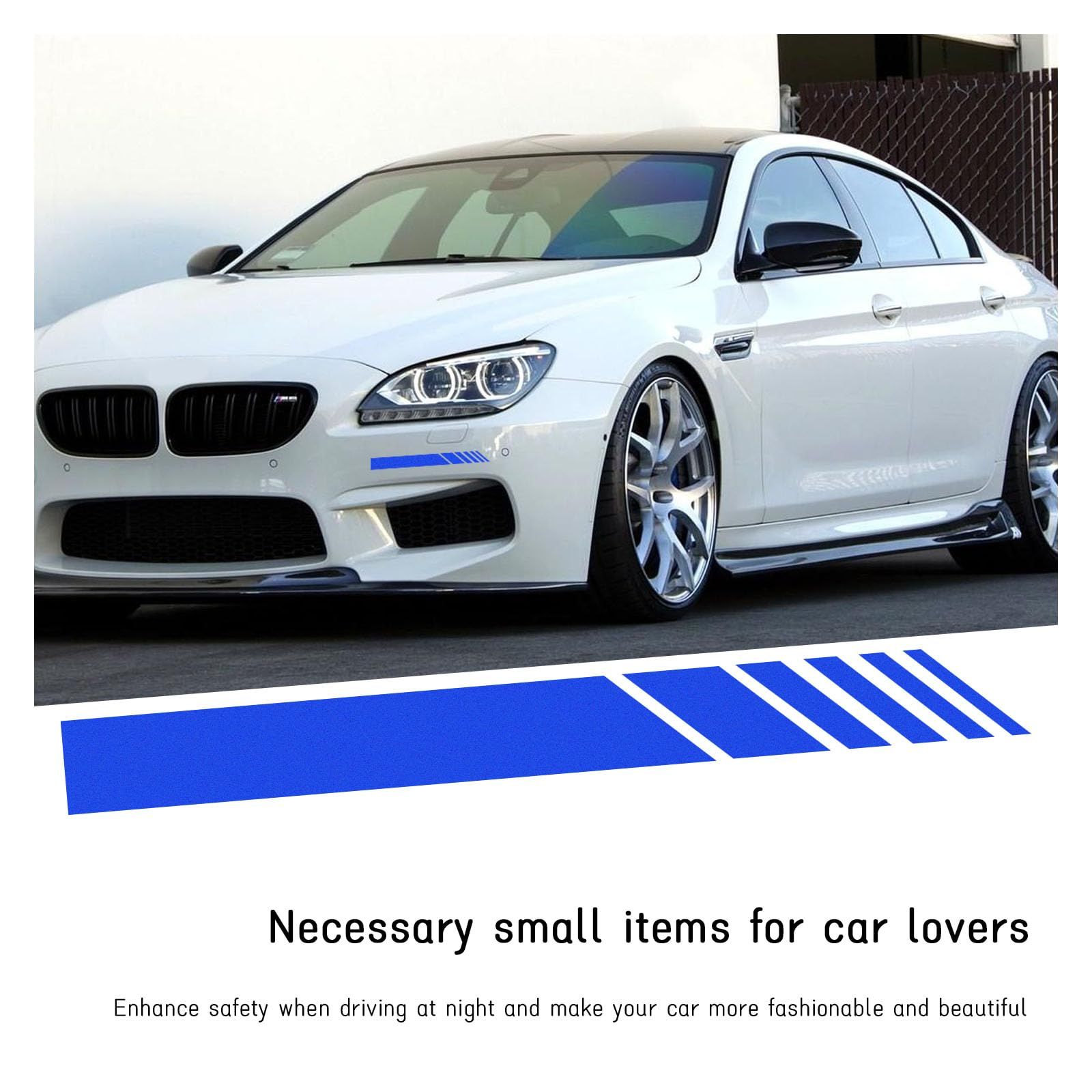 2PCS Car Rear View Mirror Stickers, Waterproof Auto Side Rearview Mirrors Decal Stripes, Universal Anti-Collision Striped (Blue) — image 2