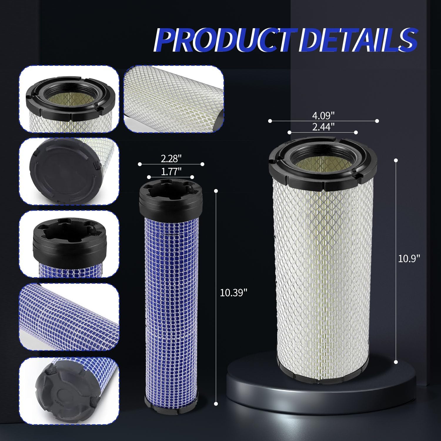 For Kawasaki 11013-7044 & 11013-7045 Inner & Outer Air Filter Cleaners Combo OEM for Donaldson Kohler 25-083-01-S P821575 & P822858 — image 3