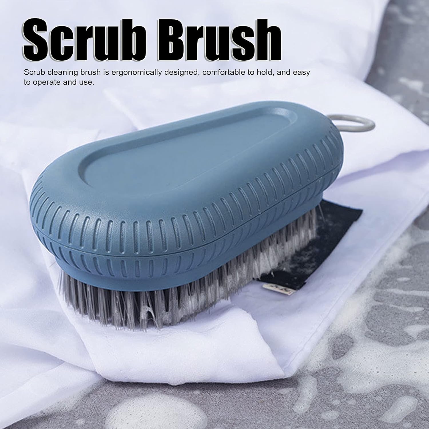 Shower Cleaner Brush, Soft Bristle Cleaning Brush Bath Scrubber for Laundry Stains Clothes Shoe Household Tools Blue — image 2