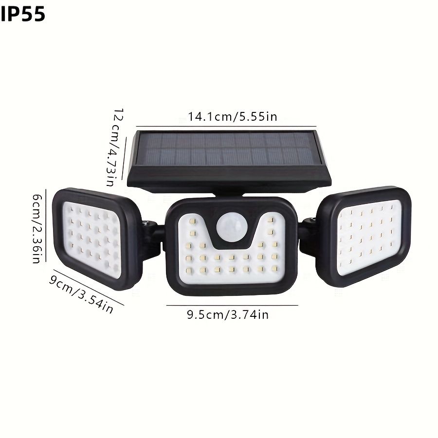 74 LED solar sensor lights with motion sensor, 3 brightness modes, outdoor wall lights, suitable for front door, courtyard, garage, terrace — image 5