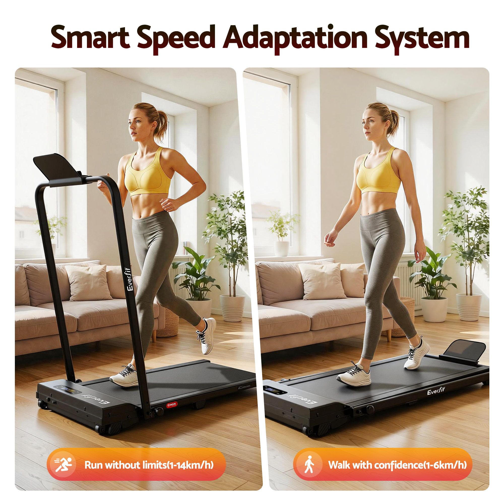 Everfit 3 in 1 Walking Pad Treadmill 12% Incline Under Desk Foldable Treadmills for Home Gym With 38cm Wide Belt APP Control — image 4