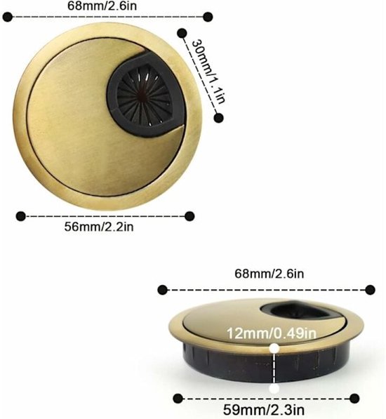 Desk Cable Hole Cover - Wireless Computer Cable Box - Cable Hole Cover - Furniture Accessories Round Cable Hole Cover - Decorative Ring — image 4