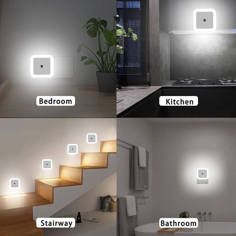 White Night Lights Plug into Wall 4-Pack,Nightlight with Light Energy Efficient Sensor, LED Night Light for Living Room,Bedroo — image 5