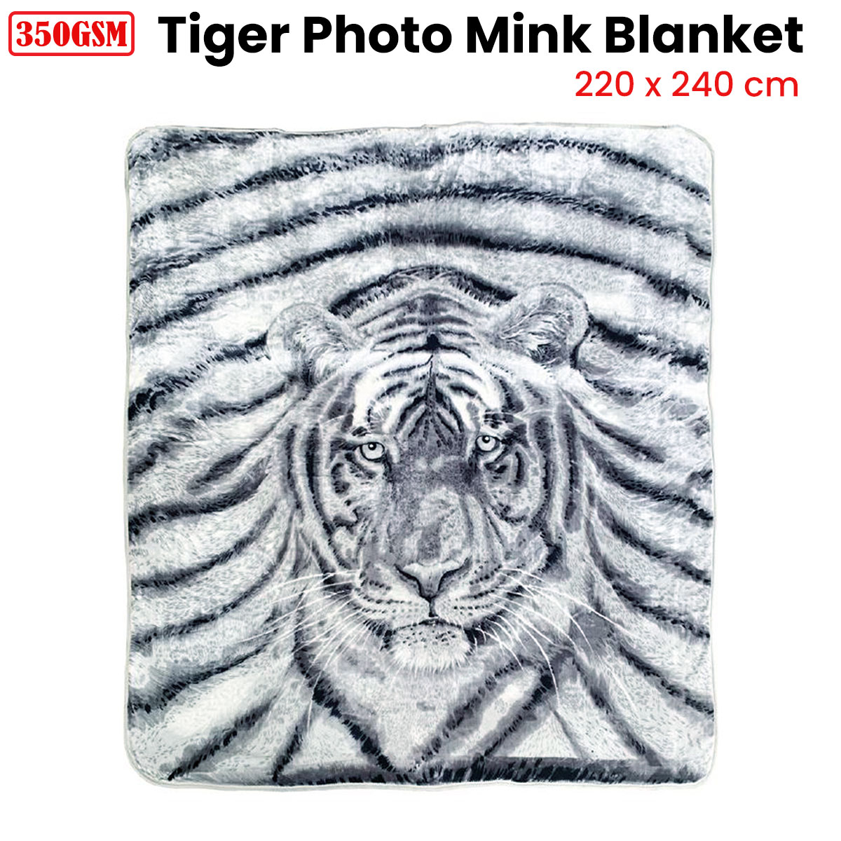 J.Elliot Home 350gsm Tiger Photo Mink Blanket โ image 2