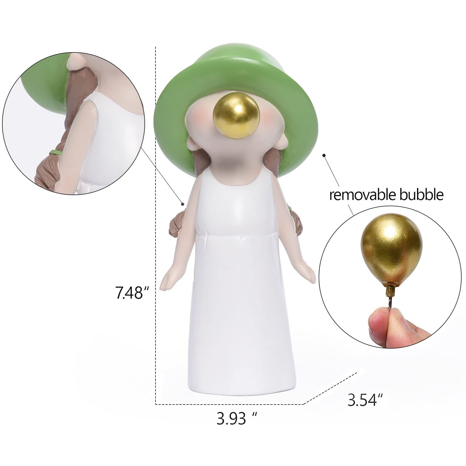 Kids Statue for Shelf Decor, Cute Blowing Bubble Figurines Room Decor, Small Figurines Decor for Boys Girls, Cool Resin Sculpture — image 2