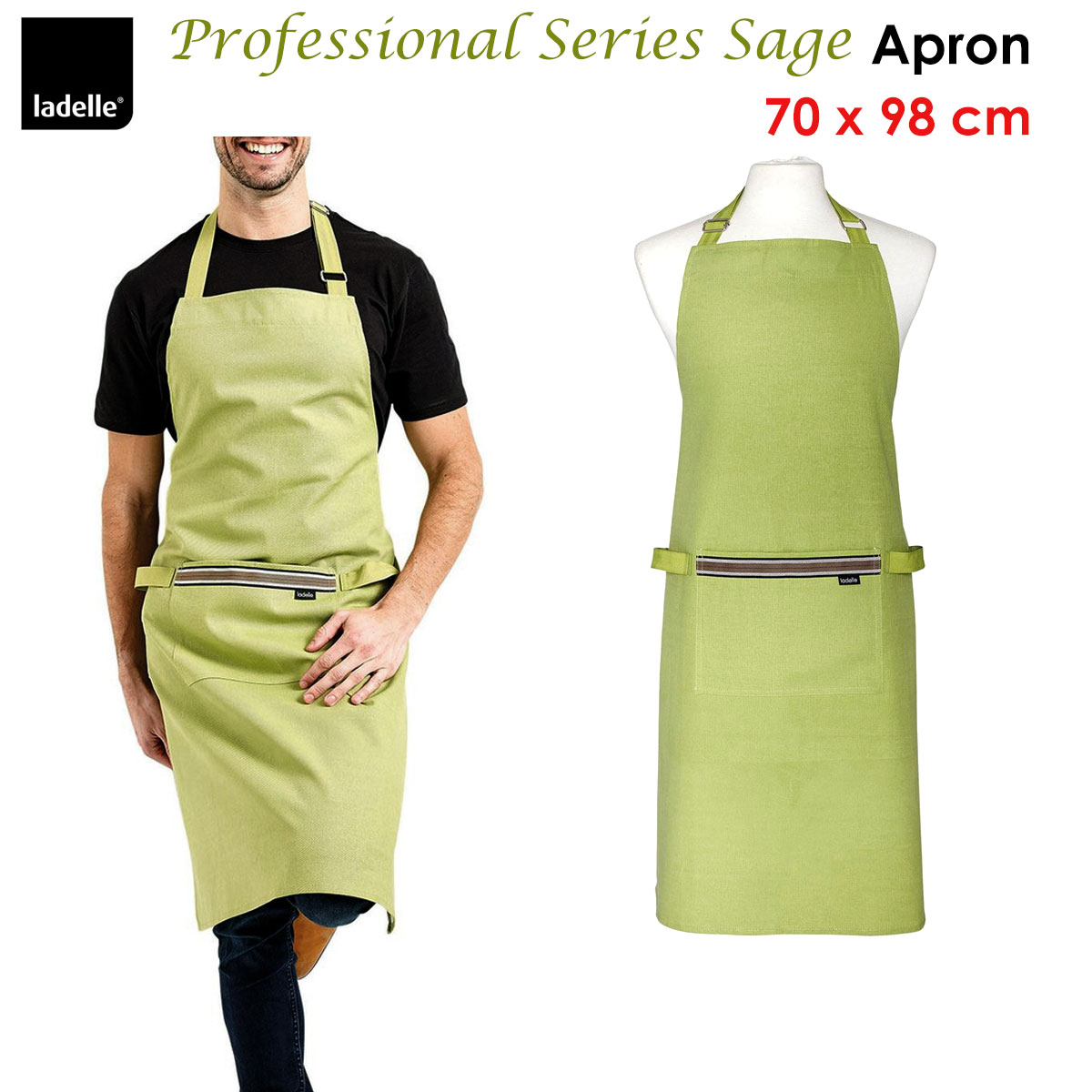 Ladelle Professional Series Sage Cotton Apron โ image 2