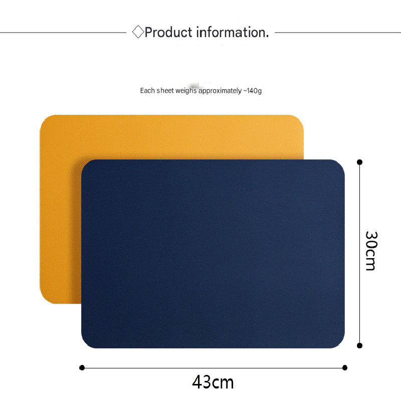2-PCS Pink and dark grey PVC Double-Sided Lychee Texture Table Mat - Waterproof, Heat-Resistant & Easy to Clean for Home and Hotel Use โ image 6