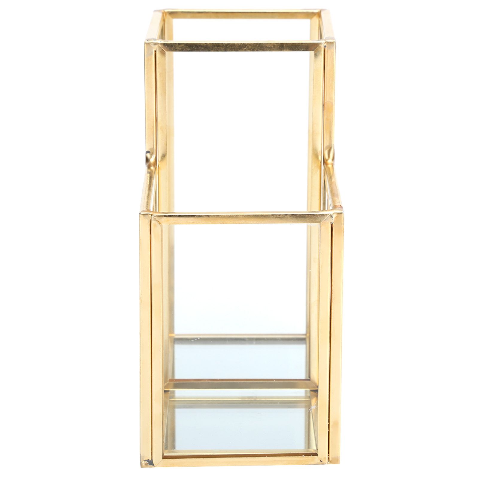 Glass Storage Container Garden Polygonal Column Golden Brass Bar Welding Flower Room Box โ image 2
