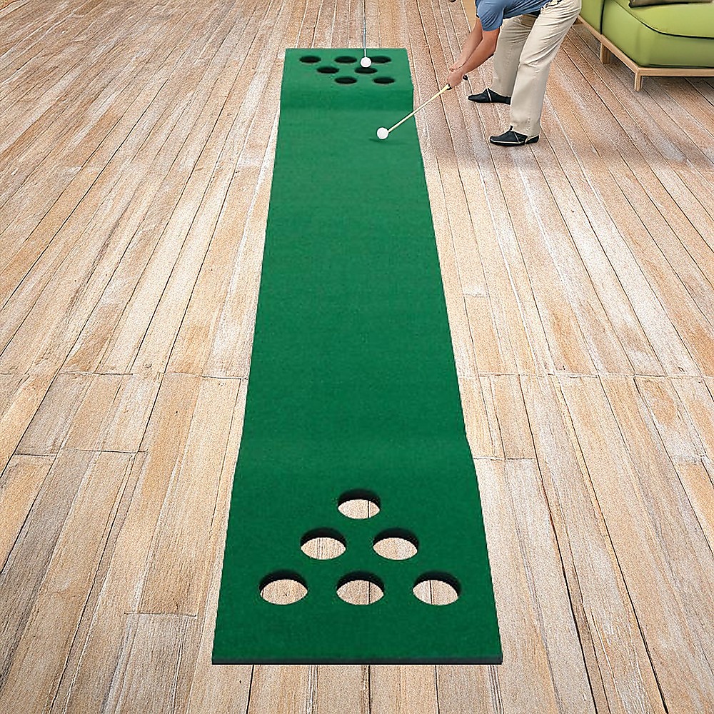 Golf Beer Pong Game Toy Set Green Golf Putting Matt with 2 Putters, 6 Balls โ image 6