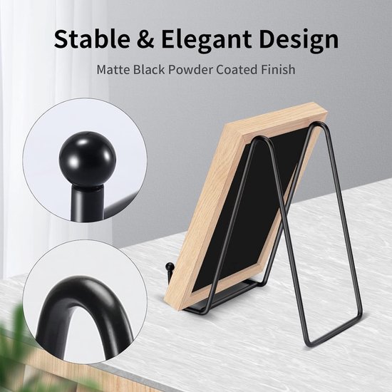 6 Inch Black Metal Display Stands - 3-Pack for Photos, Books & Art - Sturdy Metal Design — image 2