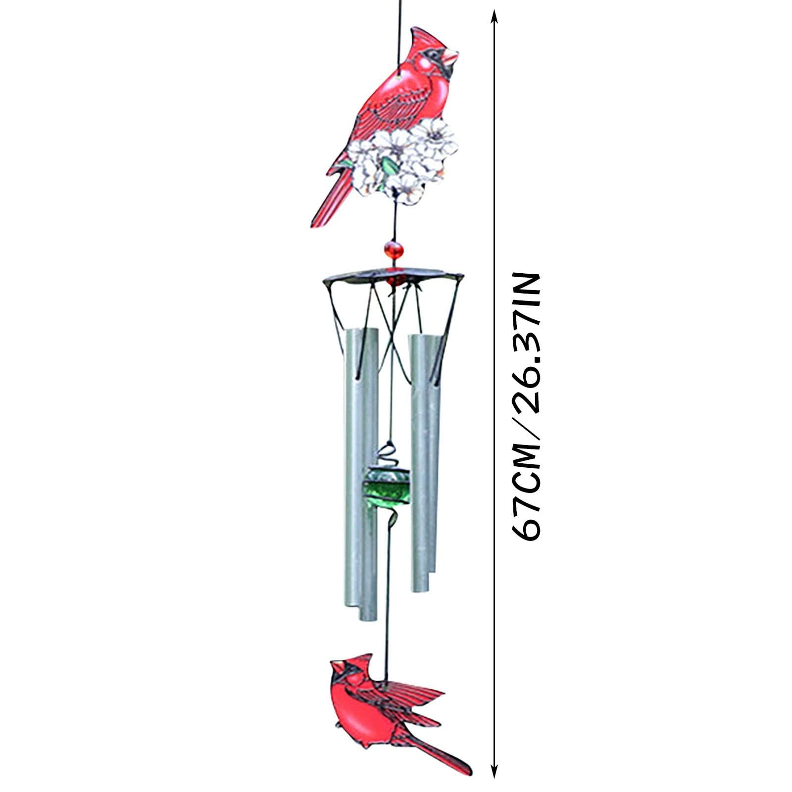 Sympathy Grief Memorial Gift Cardinal Outdoor Decoration Memorial Bird Wind Chime Bell Decoration Ornaments Garden Courtyard Metal — image 3