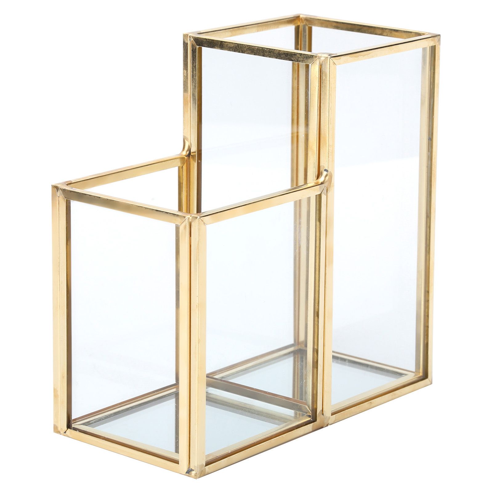 Glass Storage Container Garden Polygonal Column Golden Brass Bar Welding Flower Room Box โ image 6