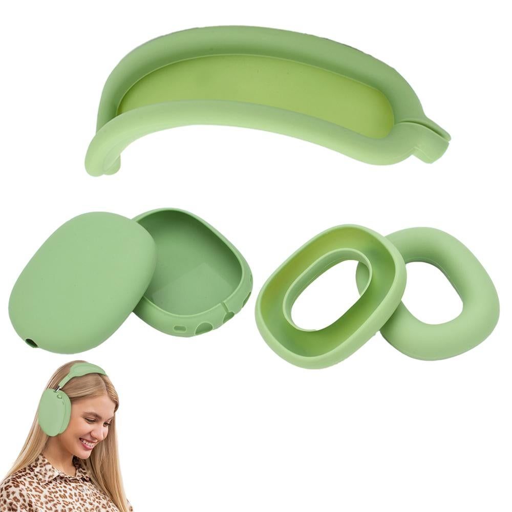 Silicone Case Cover for AirPods Max Headphones Clear Soft Ear Pad Protective Sleeves -Green