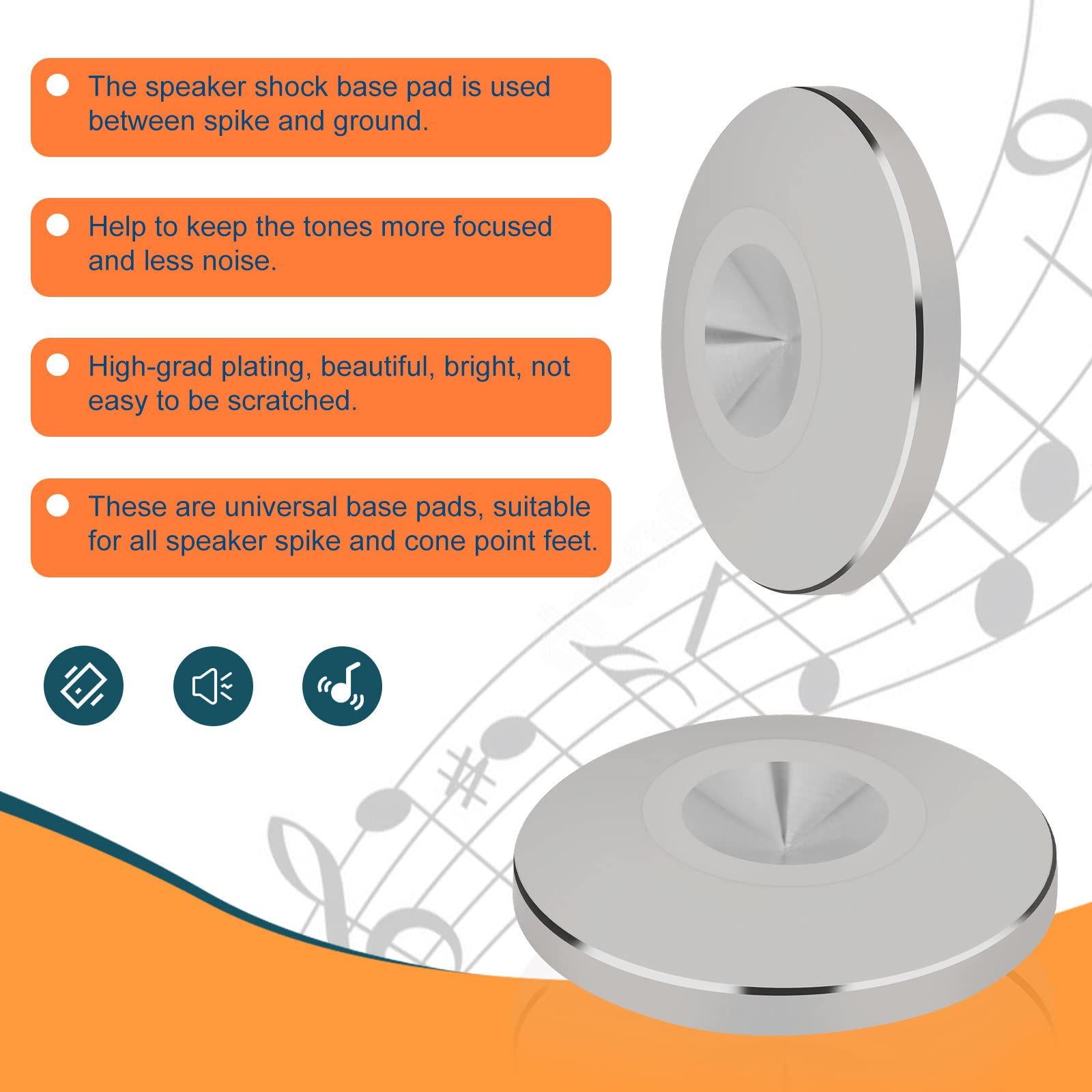 4Pcs Stainless Steel HiFi Audio Speaker Spike Pads Mats Speaker Isolation Stand Feet Cone Shock Floor Protector Base — image 3