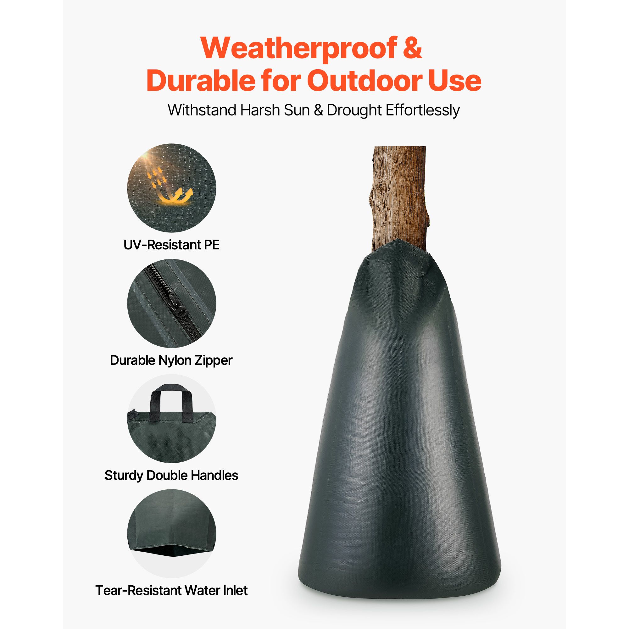 75.7 L Tree Watering Bags, 4 Pack 3-4 Hours Slow Release Gator Bags for Trees, Heavy Duty PE Tree Drip Irrigation Bag with Zipper, Durable & Reusable Deep Root โ image 3