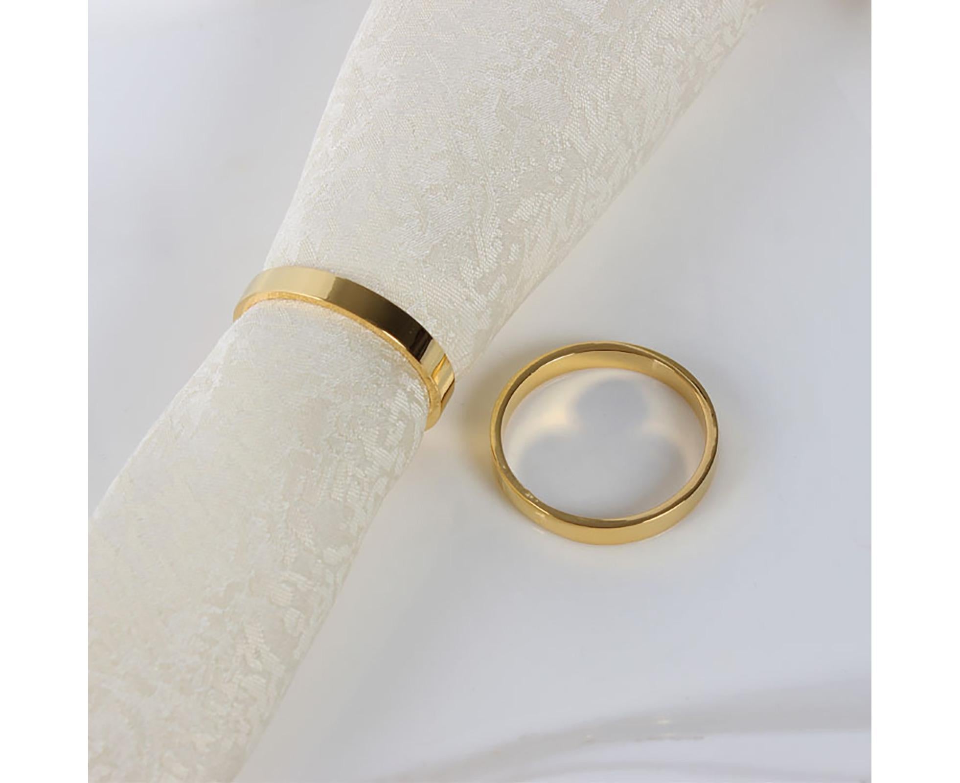 6Pcs Napkin Buckle Portable Easy to Clean Metal Buffet Table Setting Napkin Ring for Weddings-Golden — image 4