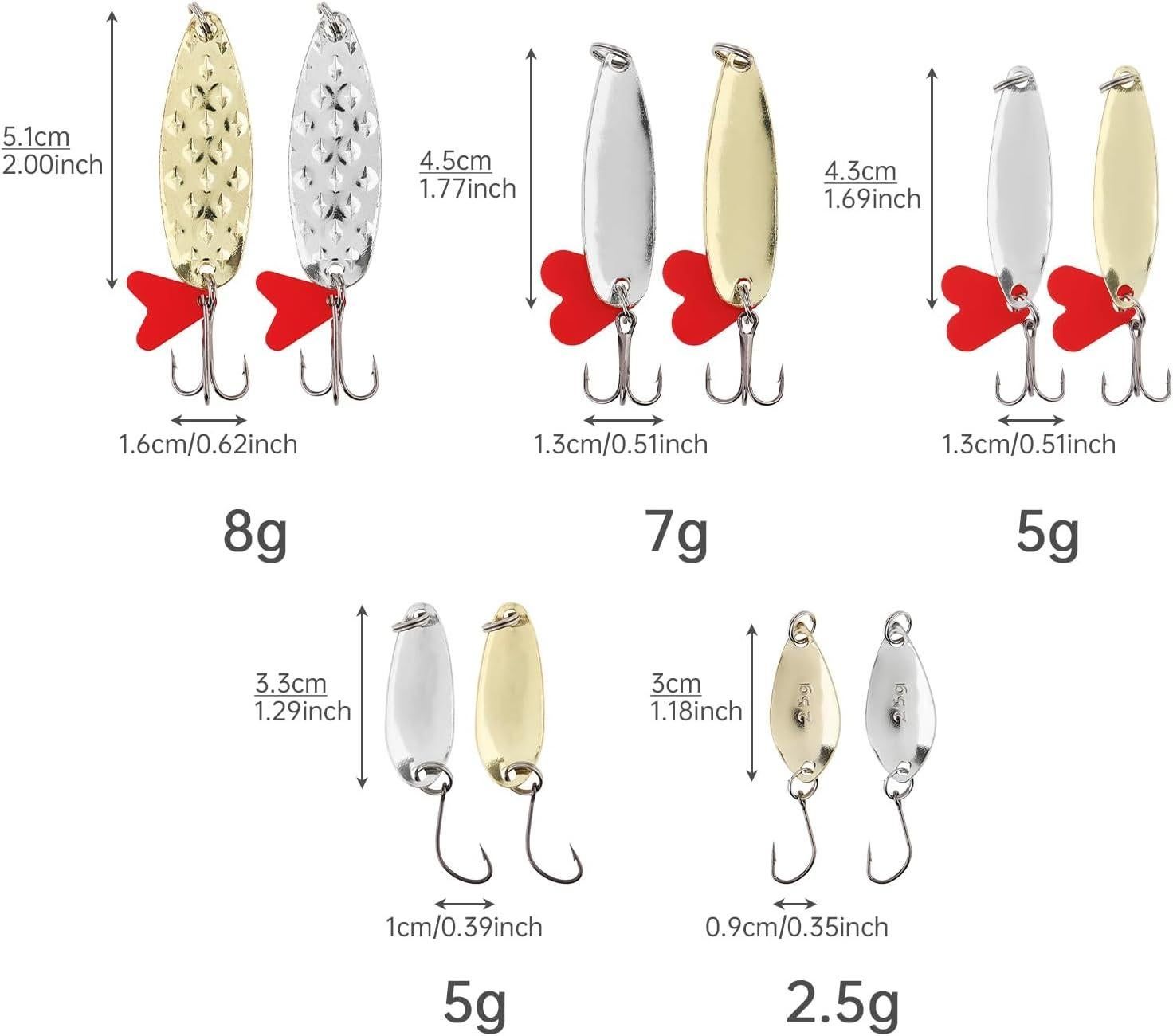 10 Pcs Metal Spoon Shaped Fishing Lure Set for Trout, Bass โ image 5