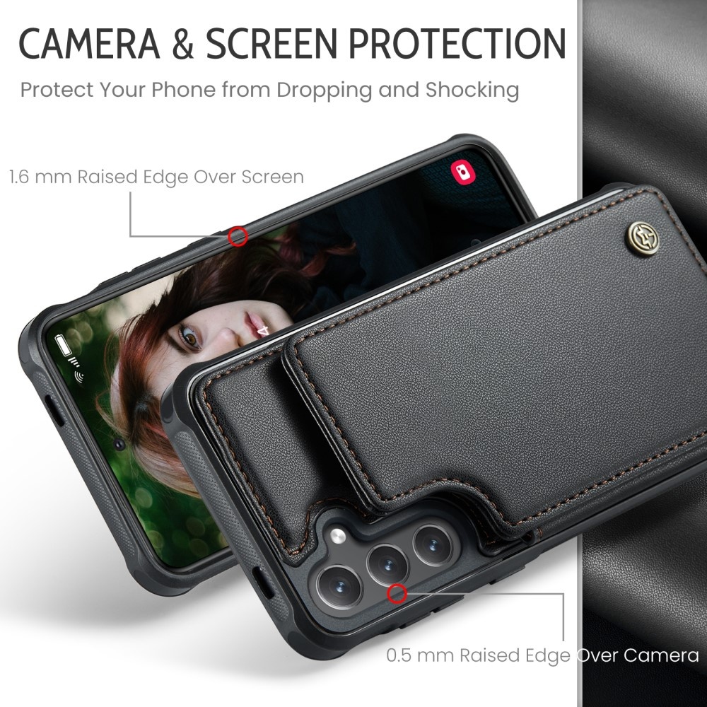 Compatible with Samsung Galaxy S25 Case with RFID Protection and Stand in Black โ image 6