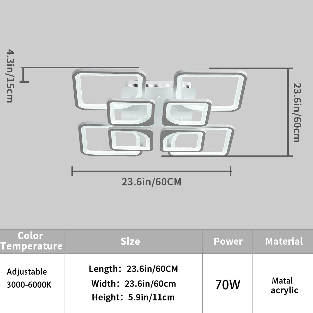 Modern LED Ceiling Light Dimmable with Remote Control โ image 5