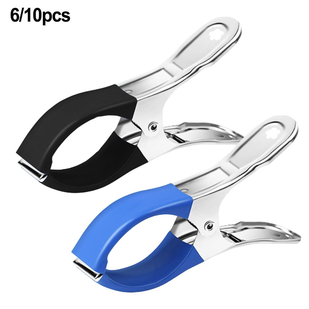6/30Pcs Pool Cover Clips Stainless Steel Pool Cover Clamps For Above Ground Swimming Pool Wind Guard Clip Black Blue 6pcs blue Blue/Black — image 5