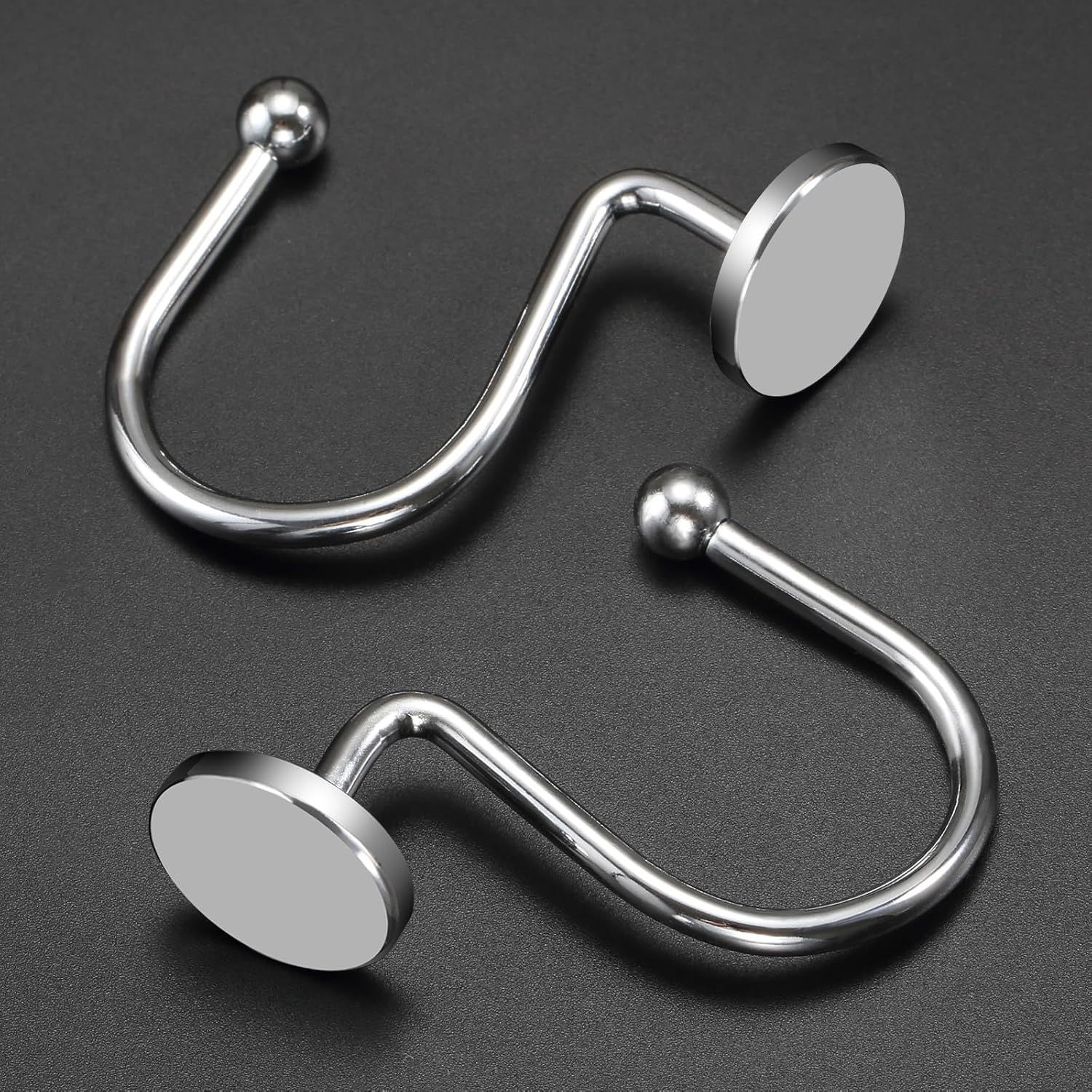 12 Piece Stainless Steel S Shaped Shower Curtain Hooks Silver — image 4