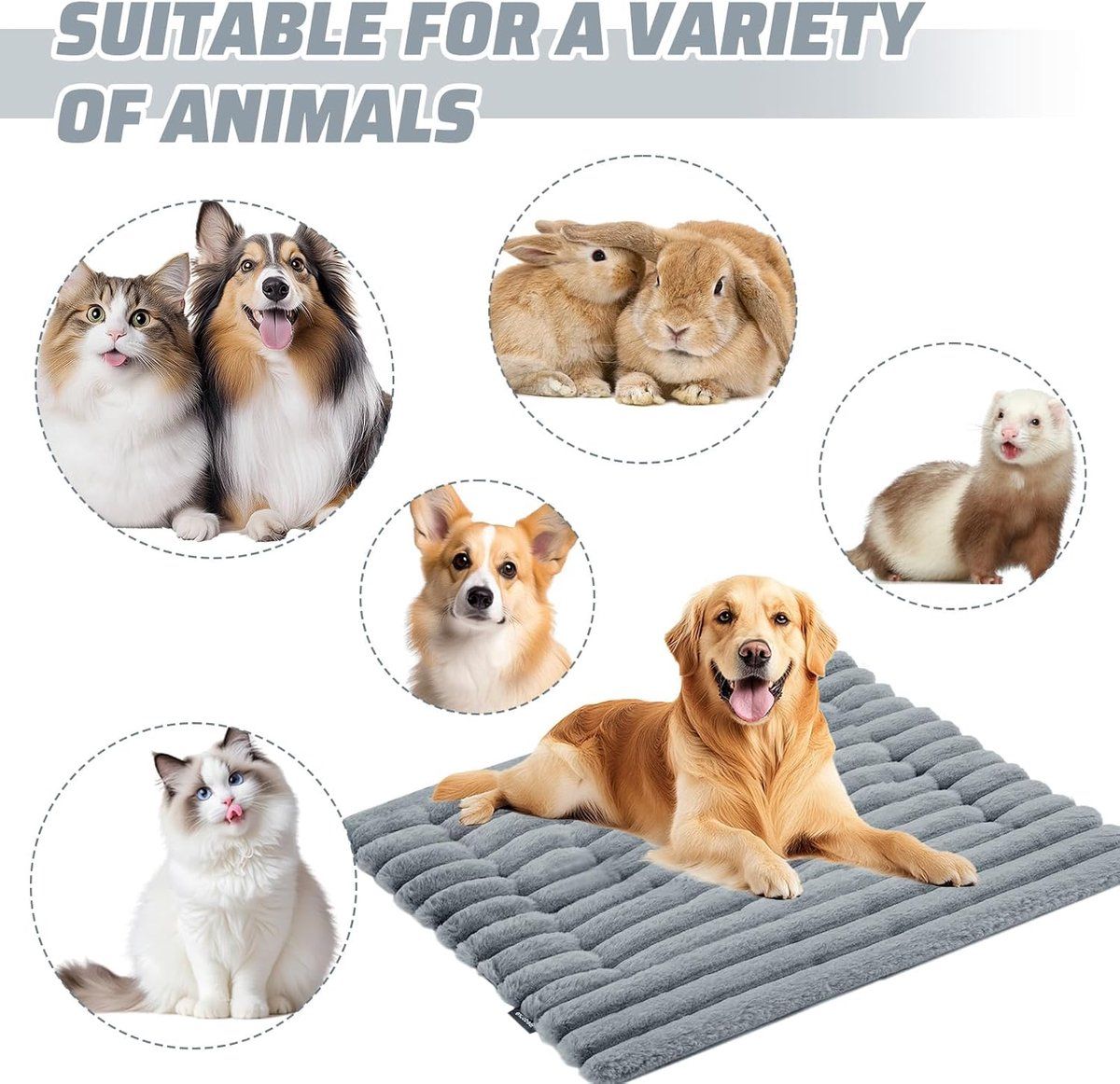 Dog Mat, Cat Mat, Soft and comfortable blanket, Thick and warm, Easy to maintain, for Daily Pet Care and Home Use, 61 × 45 cm, Grey — image 4