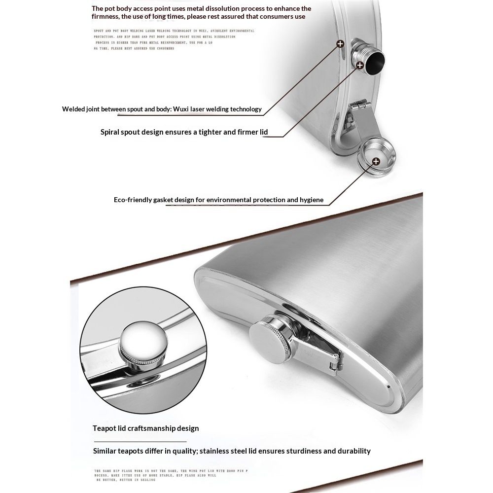 64 oz Classic Style Stainless Steel Liquor Whiskey Hip Flask Silver Vegan Leather Flask Case, Portable Pocket Belt Bag Compatible Protective Travel Holder for — image 5