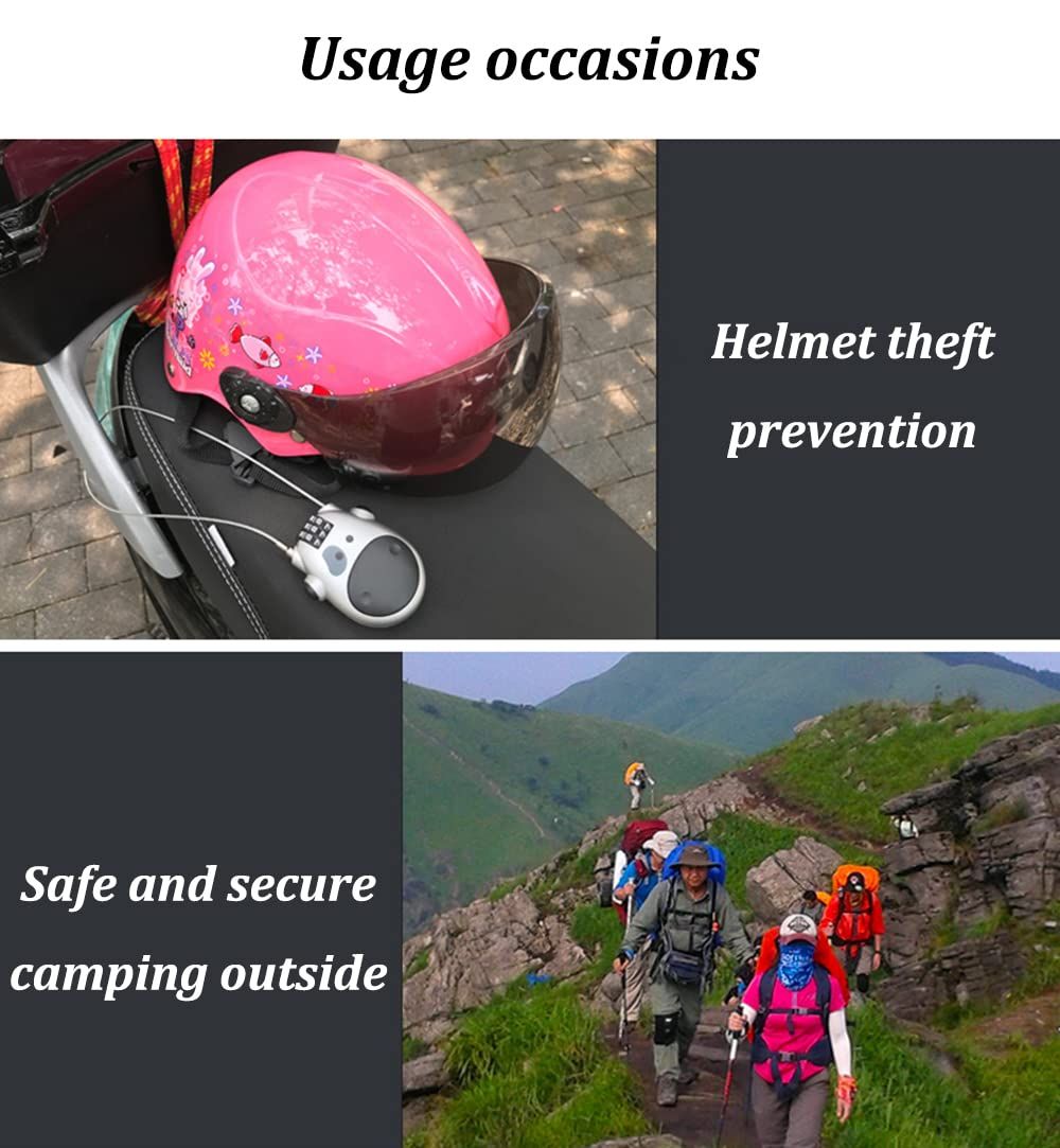 Combination Password Padlock with 3 Digit Resettable Code Combo Lovely Style Retractable Steel Wire Stylish Compact for Luggage โ image 5