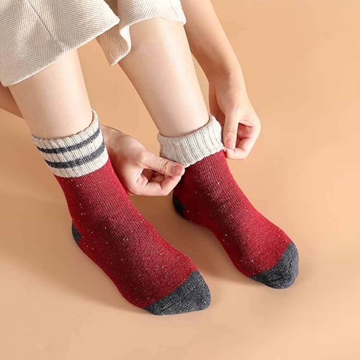 Thermal socks - Soft, thick, warm - Vintage knit - Casual socks — image 5