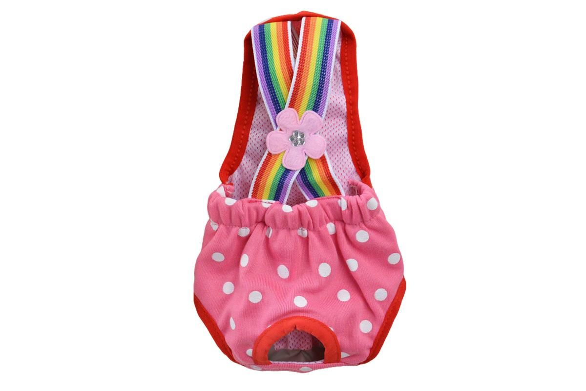 Cute Harness Female Dog Sanitary Pants Reusable Menstrual Diaper-Pink L โ image 2