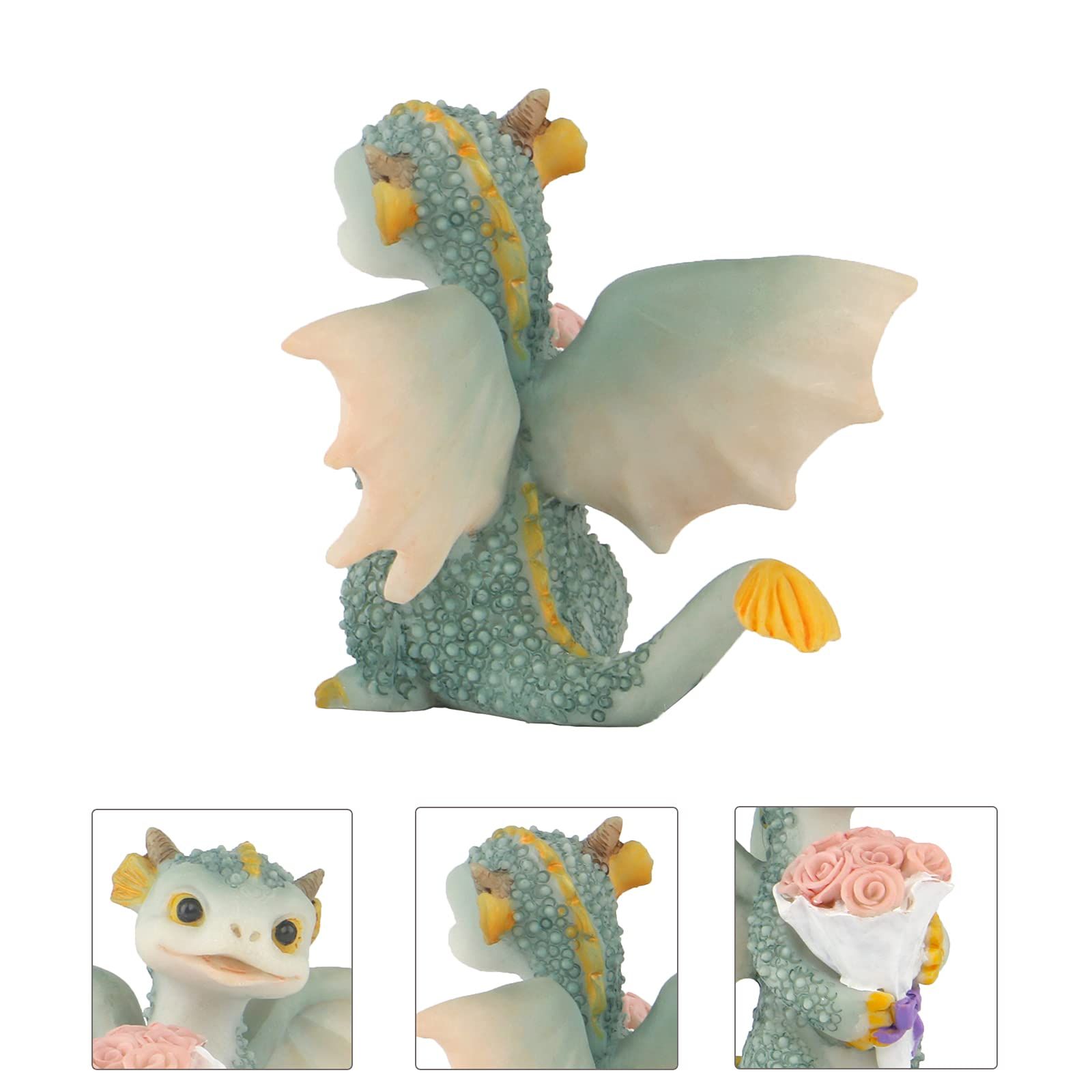 Dragon Statue Mini Dragon Figurine, Resin Home Decor, Cute Ornaments, Lucky Animal Garden Statue for Micro Landscape — image 4