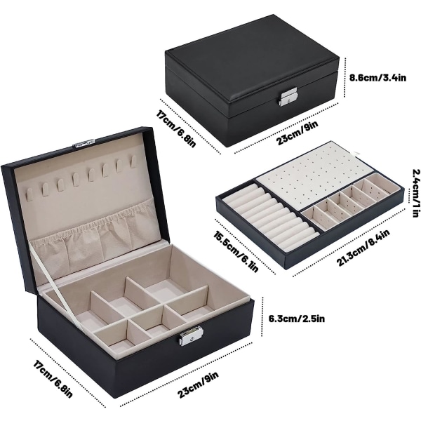 Jewelry Box Jewelry PU Leather Storage Box (Black) โ image 5