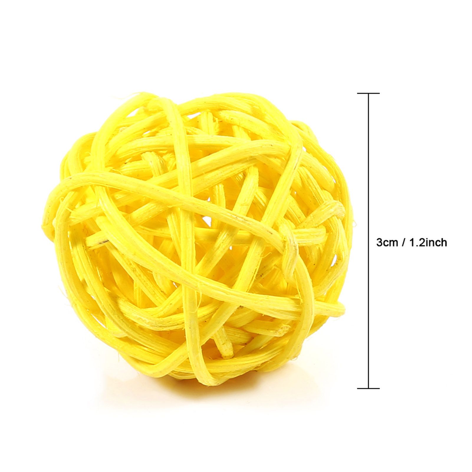20Pcs Decorative Rattan Balls Ornaments Wedding Christmas Birthday Party Decorations (Yellow) โ image 4